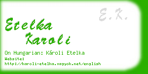 etelka karoli business card